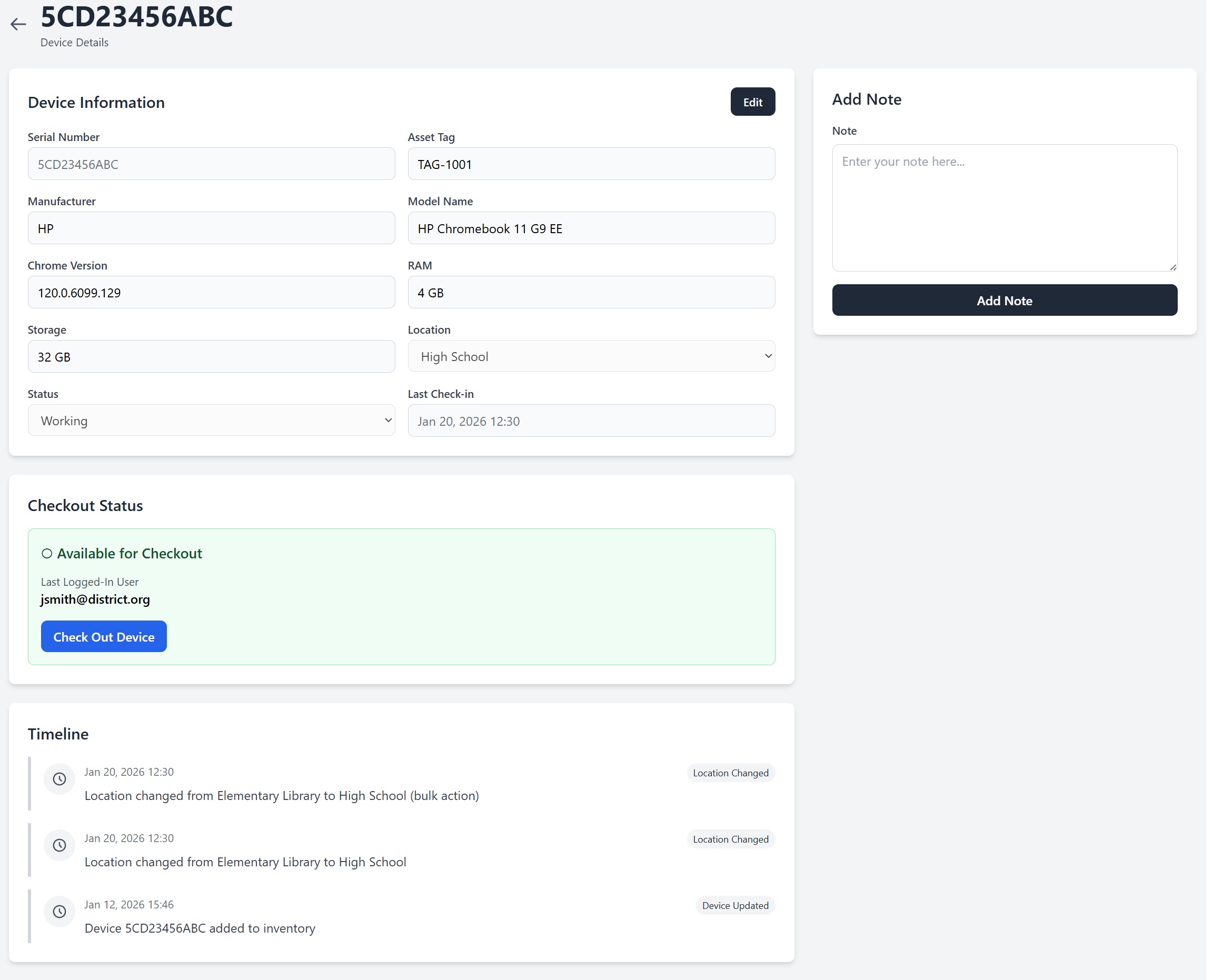 ChromeTrack Device Health